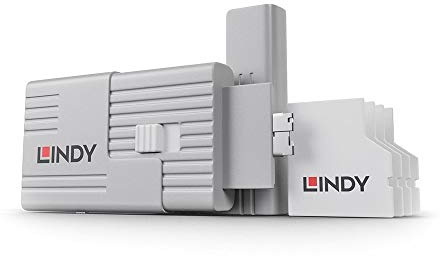 LINDY SD Port Blockers - Pack of 4 with 1 Key