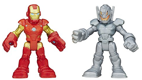 Marvel Playskool Heroes Super Hero Adventures Iron Man and Ultron Figures