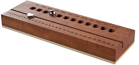 Ewiger Kalender Birnenholz und Ahornholz 18,6x6,2cm | In Handarbeit in einer Werkstatt für Menschen mit Behinderung in Deutschland gefertigt – ideal als Geschenk.