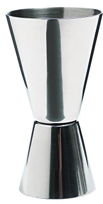 BarCraft Cocktail Jigger Vaso Doble para Medir Bebidas Espirituosas, Acero Inoxidable, 25ml/50ml