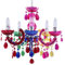 LITECRAFT Marie Therese Chandelier Ceiling Light Crystal Effect 5 Arm - (Multi Coloured)