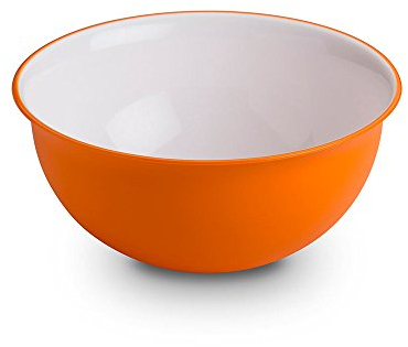 omada Design Saladier 1,5 lt. 20x9 cm blanc intérieur coloré extérieur, en plastique et antibactérien, convient au micro-ondes et incassable, idéal en cuisine, ligne Sanaliving