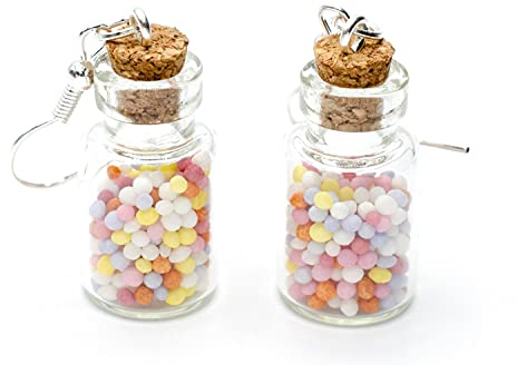 Bunte Perlen Vorratsglas Ohrringe Miniblings Zuckerperlen Bonbonglas Bonboniere