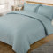 Dreamscene Satin Stripe Beautiful Soft Fresh Comfortable Simple Eyecatching Duvet Cover Bedding Set, Duck Egg Blue - Superking