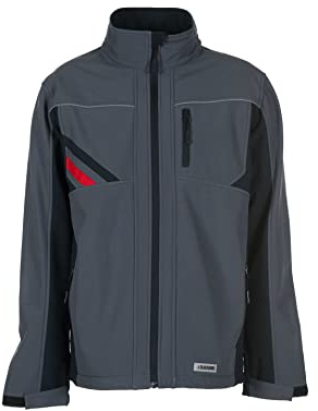 Planam 2382060 Highline Softshell Jacke, Schiefer/Schwarz/Rot, Größe XXL