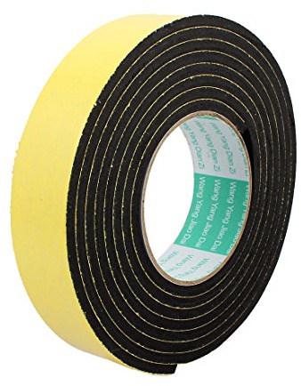 sourcingmap 3Meter 35mm x 5mm Single-Side Adhesive Shockproof Sponge Foam Tape for Door Window Yellow Black