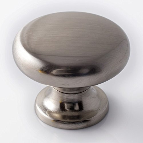 Abrafix 'Derby' Brushed Nickel Cupboard/Wardrobe Door Handle Knob 35mm