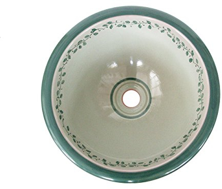 Lavabo o Fregadero Rustico de cerámica Redondo con Cenefa D30