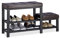 Relaxdays, braun Schuhbank mit Hocker, gemütliche Sitzpolster, Schuhablage 2 Ebenen, Kinder, HBT: 50 x 90,5 x 30,5 cm