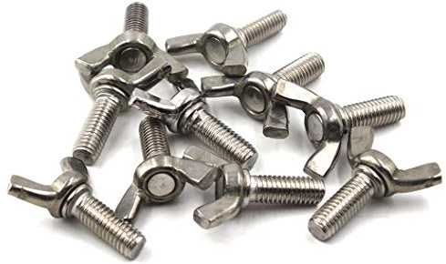 Flügelschrauben-Set aus 304 Edelstahl, M6 x 12, Handdrehschrauben, Schmetterlingsschrauben-Set, 30 Stück