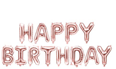 Generique - Ballons Aluminium Lettres Happy Birthday Rose Gold 340 x 35 cm