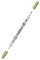 Online 19084/6 - Calli.Brush, Double Tip Pen mit Kalligrafiespitze und Pinselspitze, Metallic Gold, 1 St ck
