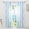 ESLIR Gardinen mit Ösen Vorhänge Gardinenschals Transparent Schlaufenschal Wellen Muster Voile Blau BxH 140x225cm 1 Stück