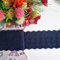 95mm Spitzenband aus 100% Baumwolle, Dunkelblau, OEKO-TEX, Vintage-Stil Broderie Spitze, Spitzenbordüre, Spitzenborte zum Nähen, Spitzenbesatz, Meterware