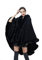 BEAUTELICATE Cape Manteau Femme Tricoté Poncho Cardigan Grande Taille Fausse Fourrure Châle Étole pour Automne Hiver Mariage Soirée Mariée Noël Fête(Taille Unique, Black)