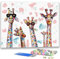SULISO Peinture par Numero Adulte, Kit Peinture Adulte Enfant Comprend des Peintures Acryliques et des Pinceaux Sans Cadre,Famille Girafe 40x50 cm