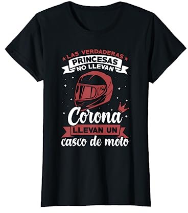 Motero Regalo Motociclista Biker Girl Mujer Casco De Moto Camiseta