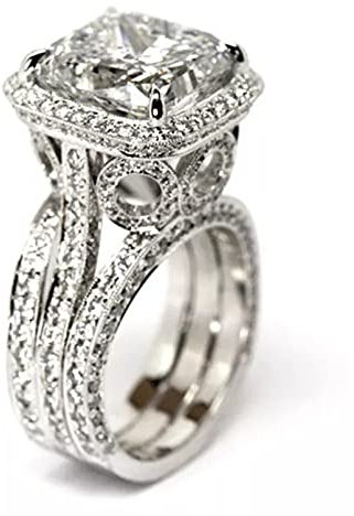 BAJIE Ehering Hip Hop Natürlicher Moissanite Tansanit Ring Platin Schmuck Lady