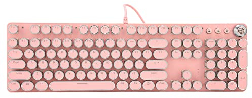 Mechanische Tastatur, 104-Tasten-Steampunk-Gaming-Tastatur, Kabelgebundene, Hintergrundbeleuchtete Multi-Mode-Gaming-Tastatur, Plug-and-Play, EIN für Mädchen und Freunde(902-7