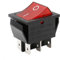 AUTOZOCO Interruptor Basculante DPDT ON/OFF 6 pin, Interruptor Basculante DPDT de Encendido y Apagado, Interruptor de Encendido/Apagado de Dos polos y Seis Terminales, 250 V - 16A, PVC, Luz Rojo