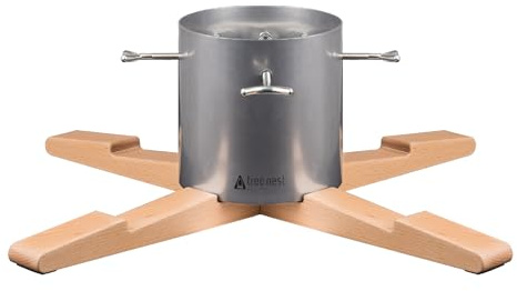 Tree Nest Weihnachtsbaumständer Christbaumständer Baumständer Weihnachtsbaum Standfuß Ständer mit Wassertank für Große Bäume - Pine Christmas Tree Stand für Bäume bis 3m, 5-13cm Stamm Silber