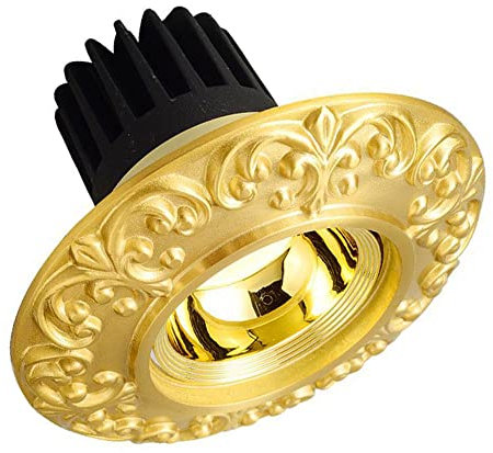 FAZRPIP 5W LED Downlight Dimmbare Kupfer-Einbaubeleuchtung Runder Flacher Strahler Baffle Trim Verstellbarer Winkel Einbaustrahler Einfache Nachrüstung