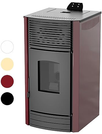 Robin Wood- Enya Air Pelletofen Luftgeführt [8 KW, 10 KW, 12 KW] Energieeffizienzklasse A+ | Pelletheizung, Pelletkamin, Heizung, Kaminofen, Ofen (8 KW, Beige)