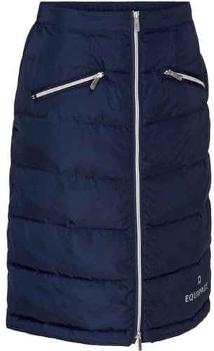 RL24 - Thermoreitrock Eleri von Equipage | Winterrock wasserabweisend & atmungsaktiv | Thermorock mit Polsterung | Warmer Damen Rock | Stepprock in Navy (Blau) | Reitbekleidung in Größe XXL