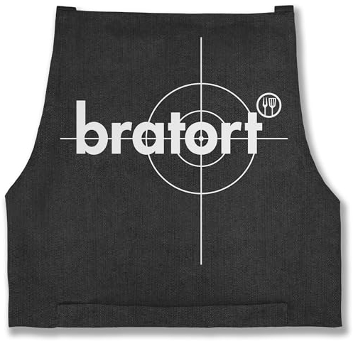Shirtracer Schürze - Grillschürze - Erwachsene - Bratort Grill Geschenk I Grillmeister I Grill Fans - 85x69 - Jeans Schwarz - geschenke für koch kochschürze mit spruch wein grillen aufdruck