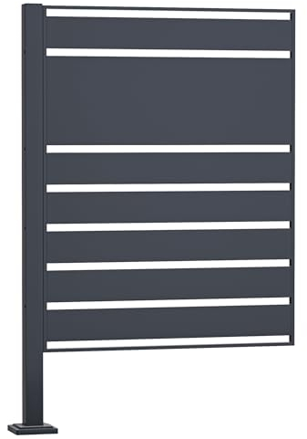 Wiltec Module de rallonge de Cache-Poubelle – 800 x 50 x 1200 mm – pour Une Poubelle de 60 à 240 L – Couleur Anthracite – en Acier – Clôture Range Coffre Poubelle combinable