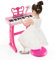 DREAMADE Kinder Keyboard, 37 Tasten E-Piano mit Notenständer & Mikrofon & Hocker, Klavier Spielzeug für Kinder ab 3 Jahren, Belastbar bis 50kg (Rosa)