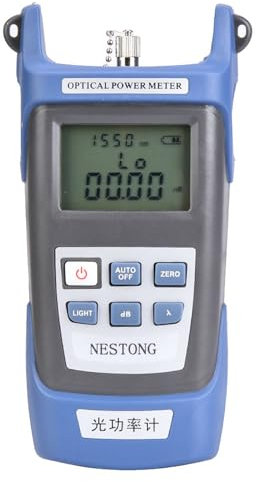 Handheld Optical Fibre Power Meter, Portable Fiber Optic Cable Tester, Professional Visual Fault Locator Fibre Optic Light Tester with SC FC ST Connector 800-1700nm -70~+6db