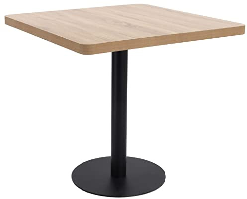WEMYUFURN Bistrotisch Hellbraun 80x80 cm MDF, Tisch für Mahlzeiten, Küchentisch, Esszimmertisch für Esszimmer und Küche