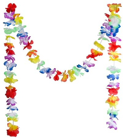 douyif Hawaiian Girlande De Blumen Hibiskus Hawaiian Blumengirlande Deko Hawaiian Garland Hibiscus für Hawaii Tropische Karneval Sommer Strand Theme Aloha Tiki Party Hängedeko (6 Meters)