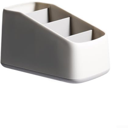Emiif TV Remote Control Holder Table Storage Box 4 Grid Desktop Tidy Organizer Case(gray)