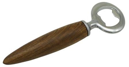 Drechselstube-Hofweller Handgedrechselte Flaschenöffner, Kapselheber aus Edelhölzer, Unikate, Geschenkidee, Neu ! (Nussbaum, Chrom)