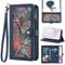Asuwish Phone Case for Samsung Galaxy A35 5G Wallet Cover With Screen Protector and Crossbody Wrist Strap Leather Flip Pattern Zipper Credit Card Holder Stand Cell SM-A356E A356B A356U Women Men Blue