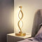 LED Spiral Tischlampe, Tischleuchte Metall Gebogene Nachttischlampe Acryl Kleine Nachtlicht Geschwungenes Kreativ Warmweiß Kaltweiß Mit Schalter 6W Für Wohnzimmer, Schwarz, Büro Deko (Golden)