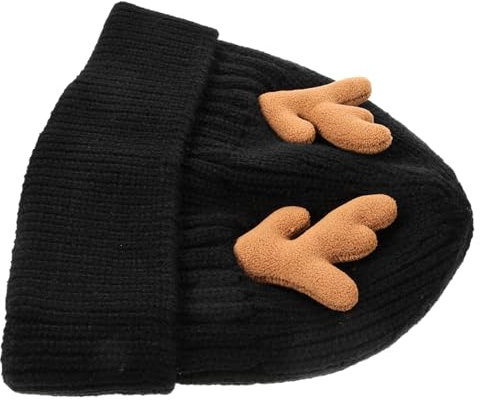 DEARMAMY 1stk Geweih-strickmütze Damenhüte Weihnachtsgeweihkappe Rentierhut Für Kinder Babymützen Geweih Hut Weihnachtsmützenfamilie Warmer Hut Geweih Warme Mütze Gestrickte Mütze Acryl