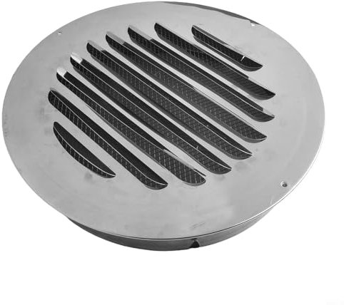 Round Stainless Steel Air Vents, Air Vent Grille Cover Wall Duct Ventilation Grill Fan Outlet Airflow Vent Hood Wall Air Outlet with Fly Screen Mesh(300mm)