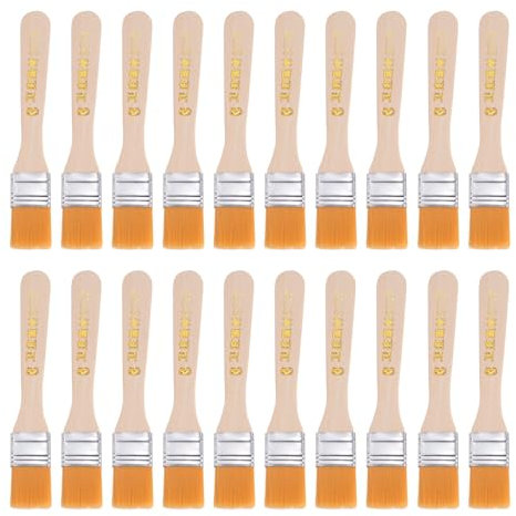 sourcing map 20pcs Paint Brushes 1 Paint Brush Nylon Flat Wall Paint Brush Soft Bristle with Wood Handle for Painting DIY Latex Paints Furniture Cabinets Fences, Orange