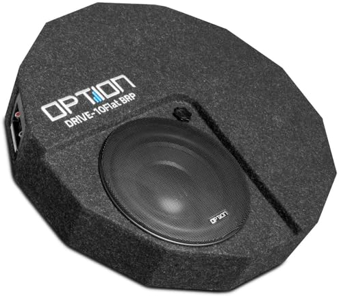 Option DRIVE10FLAT-BRP-D2 - Passiver 25cm Reserverad-Subwoofer (300 Watt RMS) mit Doppel-Schwingspule 2X 2 Ohm - Flacher Subwoofer mit 13cm Höhe