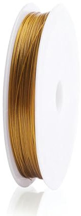 Alambre de Acero Inoxidable Resistente y Fuerte, Alambre de Cola de Tigre para Hacer Joyas, Dorado, diámetro de 0,35 mm, Longitud de 38 m