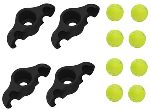 4 Pack Indoor Cycling Snap Rocker Feet Adapters With 8 Pack Tennis Balls, Portable Rocker Plate Bike Trainer, Home Indoor Exercise Equipment, Shock Absorbing Core Workout Equipment