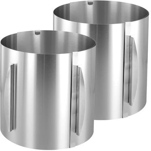 FUNSUEI 2 Stücke Tortenring Verstellbar Hoch 20 cm, Ø 16-30 cm Verstellbarer Kuchenring, Backring Rund Verstellbar ASU Edelstahl für Küche und Bäckerei