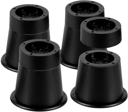 Uping 8 Stück (4 hoch und 4 kurz) Möbelerhöher Betterhöhung Möbelerhöhung Tischerhöher Elefantenfuß Bed Riser Schwarz 5,5cm und 8cm Höhe