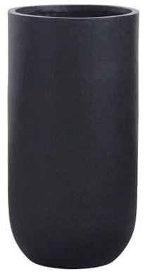 Vaso da fiori Vasi for Piante Neri Alti Arrotondati, con Fori di Drenaggio Vasi da Fiori in Cemento e Fibra di Vetro, for Piante da Interno for Esterni Contenitore for Fiori Vasi per piante(Piccolo)