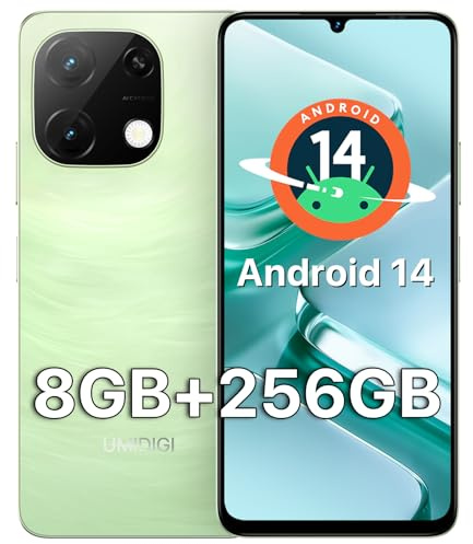 UMIDIGI Mobile Phones, 256GB ROM Android 14 SIM Free Smartphone G9T, 6.75 HD+ 90Hz,8GB(4+4) RAM Phone Unlocked, 5000mAh, Face&Fingerprint Unlock, 4G Phone Dual SIM, GPS,UK Version