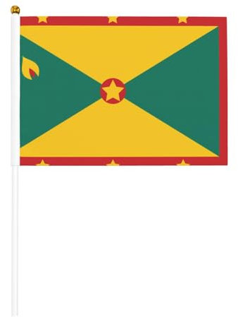 EWWtyo Bandera de Granada impresa de mano – 5.5 x 8.2 pulgadas – para fiestas, eventos deportivos
