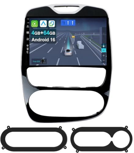 KEC 10.1 [2+64G] Android 15 Radio Coche para Renault Clio 4 ZOE 2013-2019-[Integrado Inalámbrico CarPlay | Android Auto | Mirror Link | GPS Navi | Bluetooth 5.0 | WiFi | 4G | SWC ] + CAM Incluido